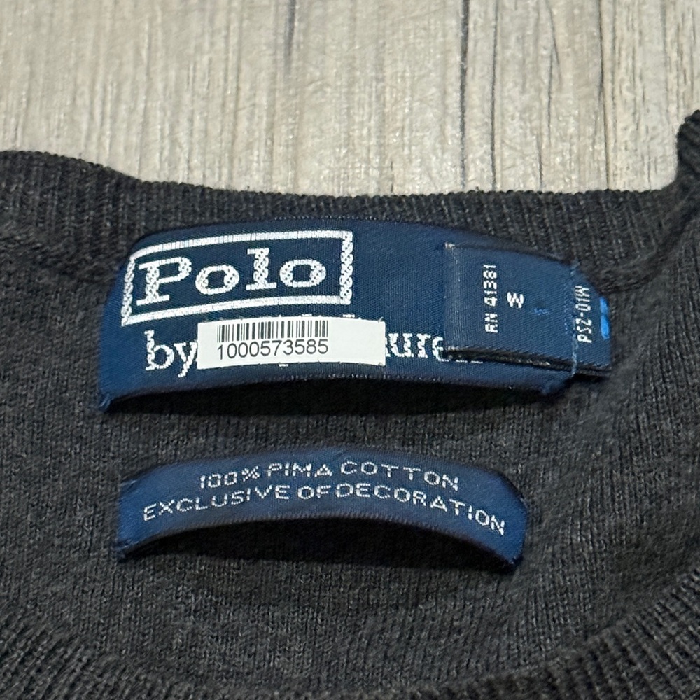 MENS POLO BY RALPH LAUREN GREY SWEATER - Picture 3 of 6